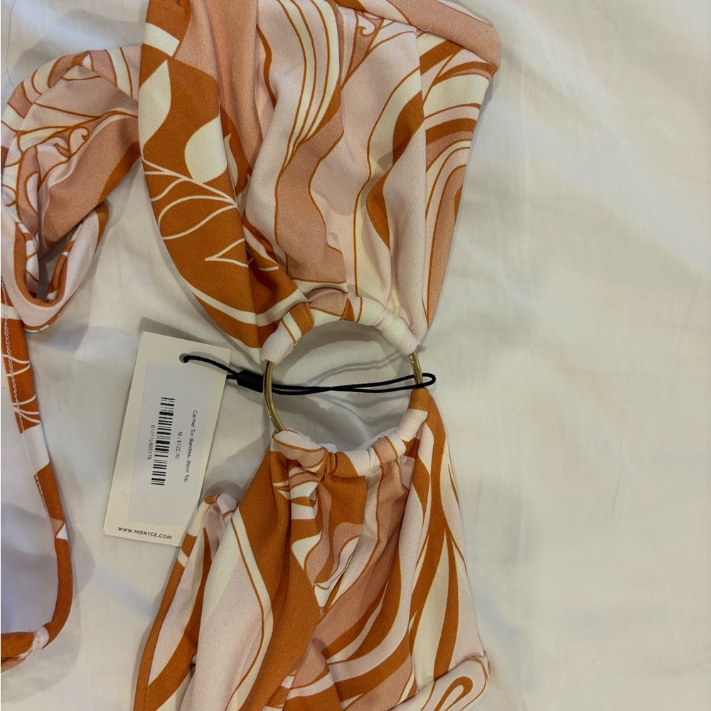 Montce Swirl Bandeau Bikini Set in Rust, Blush & White, NWOT - Picture 4 of 5